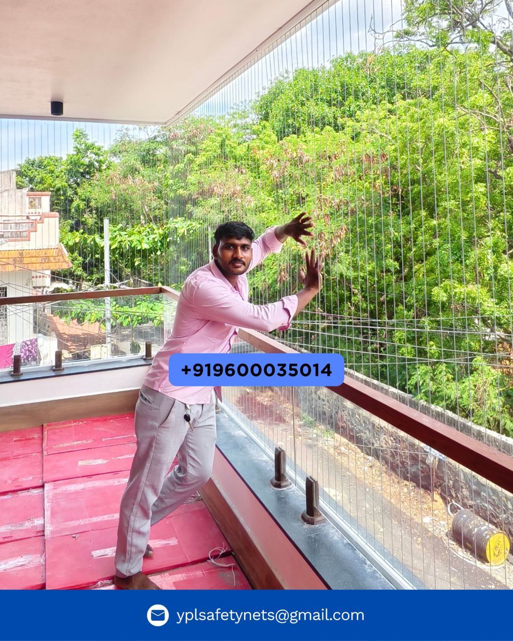 Invisible grill for balcony, stainless steel wires - YPL Safety Nets Chennai Invisible grill for balcony, stainless steel wires - YPL Safety Nets Chennai